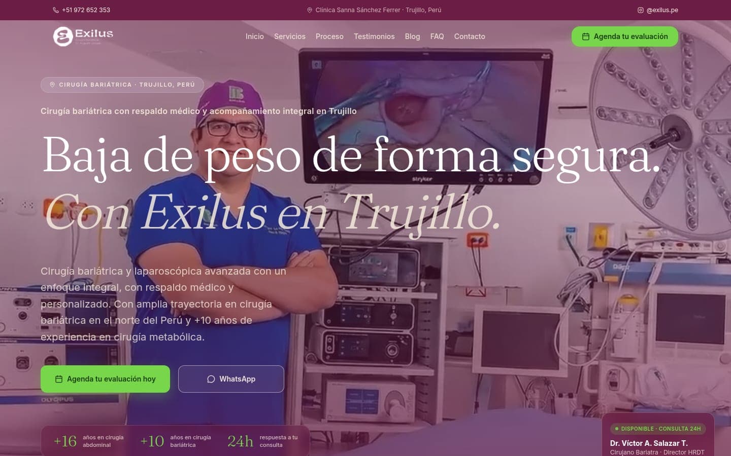 Web de Exilus diseñada por IDE Agency